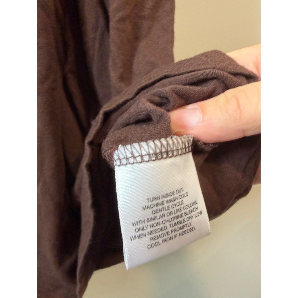 Attention‎ Womens XXL Brown Scoop Neck Short Sleeve Stretch Knit T-Shirt Tee - Picture 3 of 8